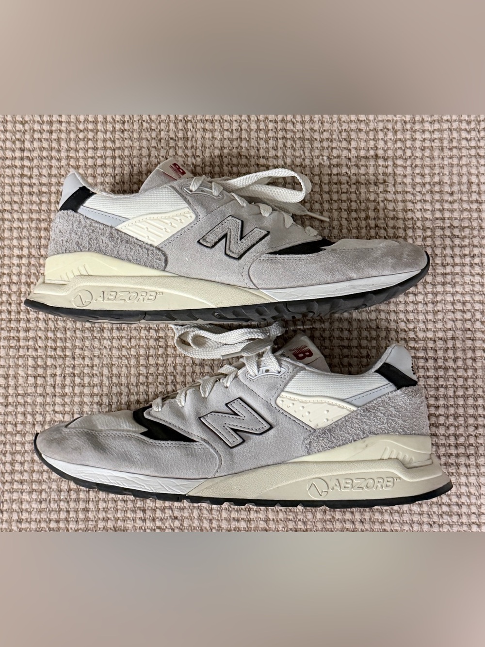 New Balance 998 Light Gray & Cream Sneakers